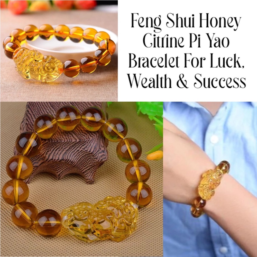 ☯️ Feng Shui Citrine Pi Yao Bracelet Luck & Wealth